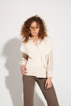 CAMICIA MANICA PLISSE' IN TESSUTO MANO SETA XS-XL C.C.63
