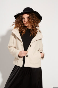 GIACCA CORTA CON CAPPUCCIO TESSUTO MISTO LANA  XS-XL C.C.22