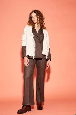 PANTALONE AMPIO IN GESSATO FLANELLATO  XS-XL C.C.17