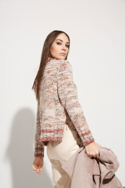 GIROCOLLO DUE COLORI CON FILATO STAMPATO FANTASIA  S-XL C.C.29