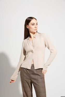 CARDIGAN SLIM  BOTTONE GRANDE IN VISCOSA MICROPAILLETTES  S-XL C.C.12