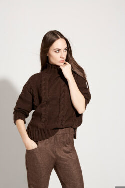 MAGLIA COLLO ALTO TRECCE  S/M, M/L C.C.85
